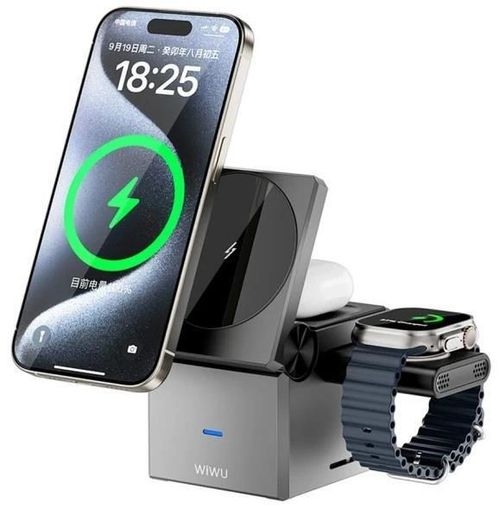Беспроводное ЗУ WIWU 3 in 1 Wi-W030 (Grey)