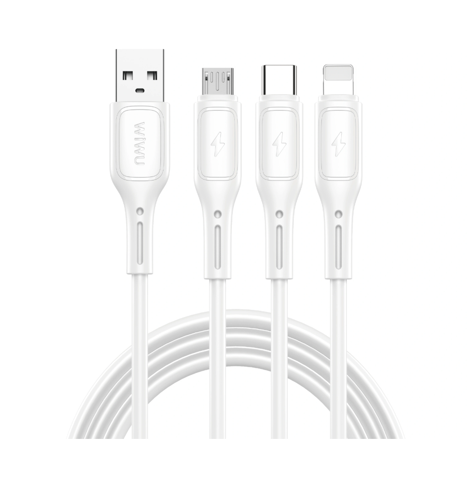 Wiwu Wi-C045E A-C+L+M USB 3in1 Starlink Series 3in1 Cable White