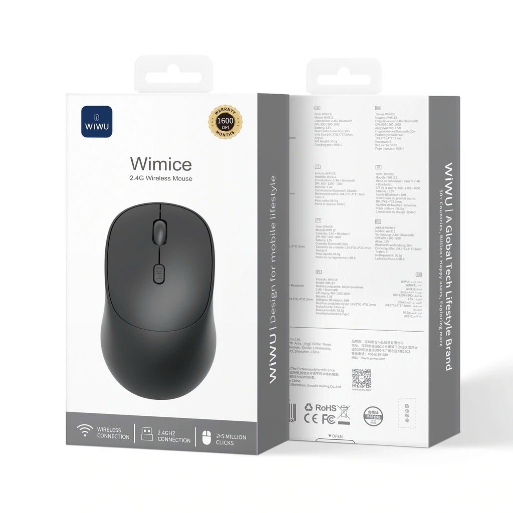 Wiwu 2.4G Wireless Mouse WM112 Black