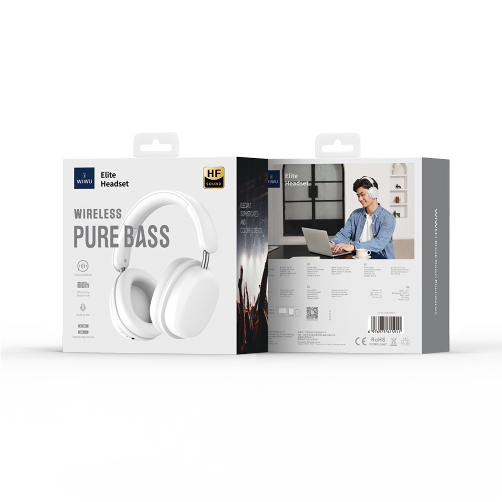 Wiwu Elite wireless  Headphone TD-05 ENC White