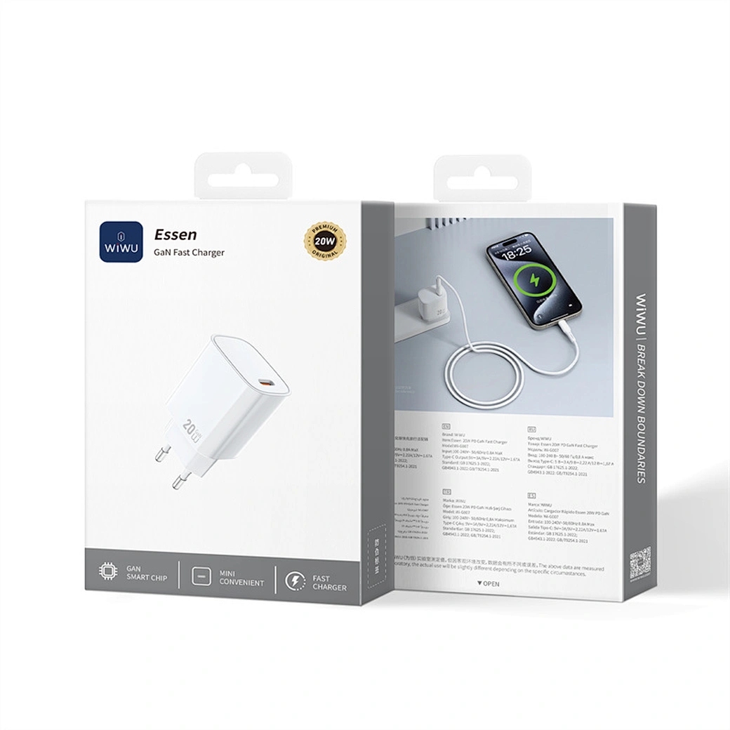 Wiwu 20W Essen GaN Fast Charger Wi-G007 EU White