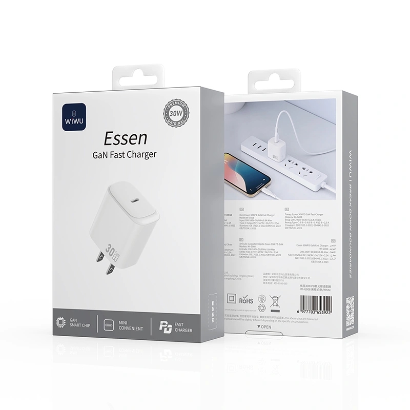 Wiwu 30W Essential GaN Fast Charger Wi-G008 EU White