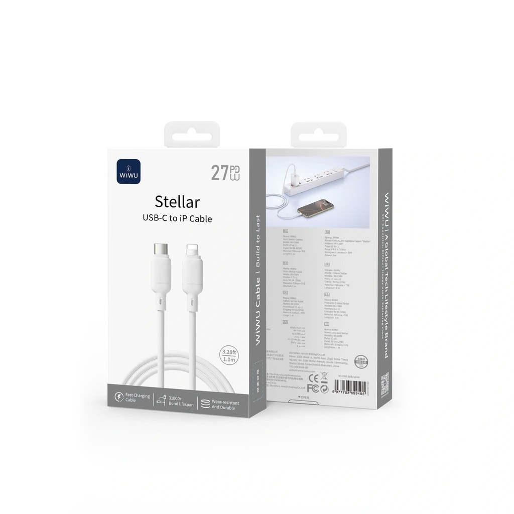 Wiwu 27W Stellar silicon cable 1m Wi-C089 C-L White