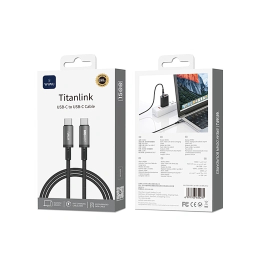Wiwu Essen 240W Usb-C to Usb-C Cable Wi-C101 Black