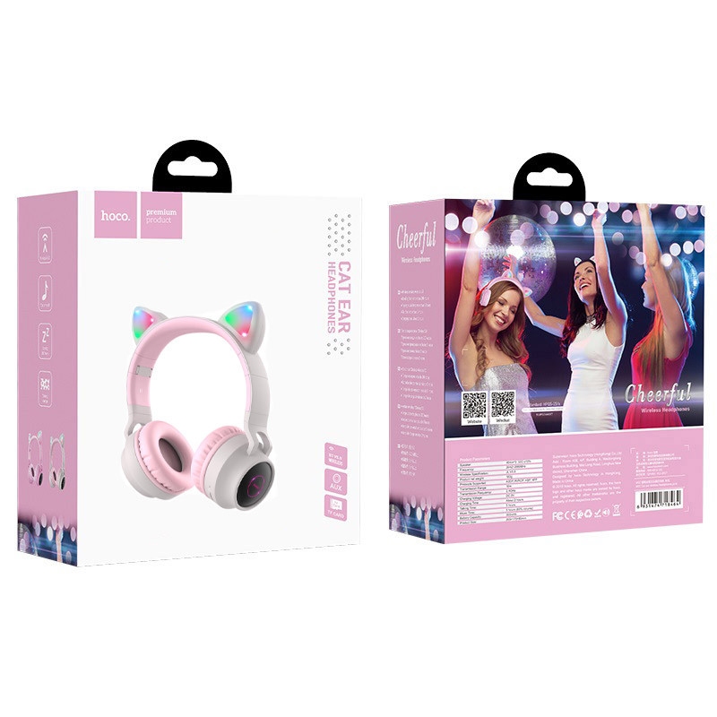 Наушники HOCO W27 CAT EAR Wireless headphones Gray