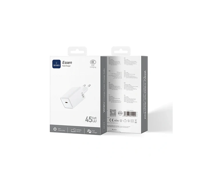 Wiwu Essen 45W Fast Charge Travel Adapter Wi-G036 EU White