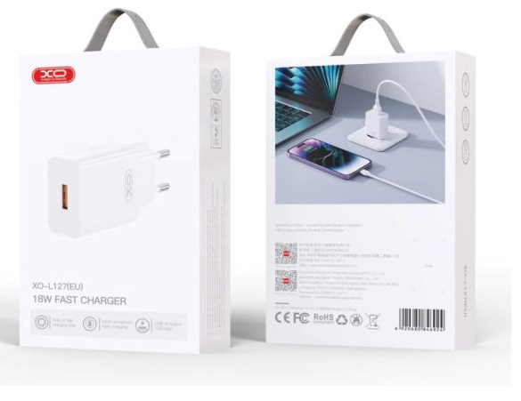 XO L127 EU USB-A QC18W Fast Charger white