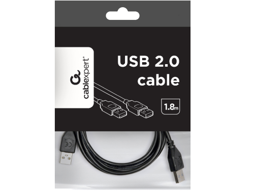 Cable  USB  AM/AM,  1.8 m, USB2.0, Cablexpert, Black, CCP-USB2-AMAM-6