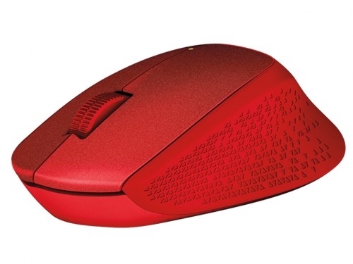 Wireless Mouse Logitech M330 Silent Plus, Optical, 1000 dpi, 3 buttons, Ergonomic, 1xAA, Red