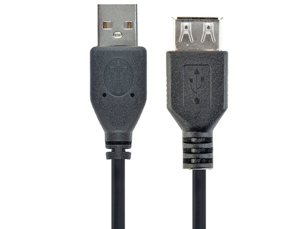 Cable USB, USB AM/AF, 0.75 m, USB2.0, Black, Cablexpert, CC-USB2-AMAF-75CM/300-BK