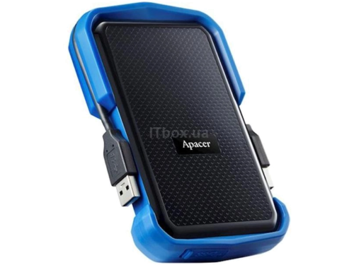 2.0TB (USB3.1) 2.5 Apacer AC631 Military-Grade Shockproof Hard Drive, Black-Blue (AP2TBAC631U-1)