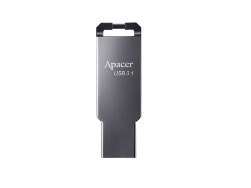 64GB USB3.1 Flash Drive Apacer 'AH360', Black Nickel, Slim Metallic, Capless (AP64GAH360A-1)