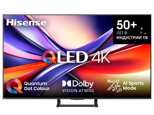 65' LED SMART TV Hisense 65A7Q, QLED, 4K UHD, VIDAA OS, Black