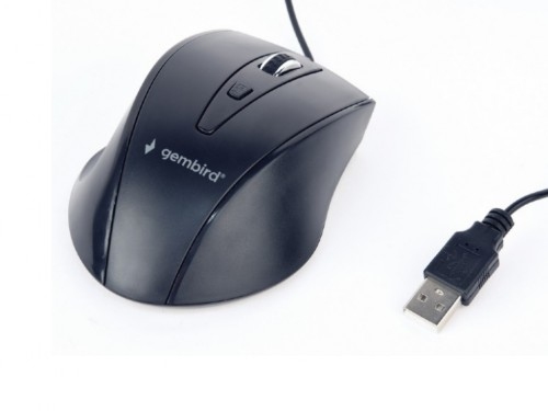 Mouse Gembird MUS-4B-02, Optical, 800-1200 dpi, 4 buttons, Ambidextrous, Black, USB