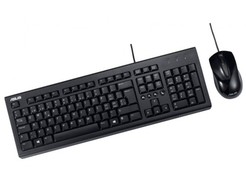 'Keyboard & Mouse Asus U2000, Multimedia, Elegant style, Silent, solid construction,Black, USB.