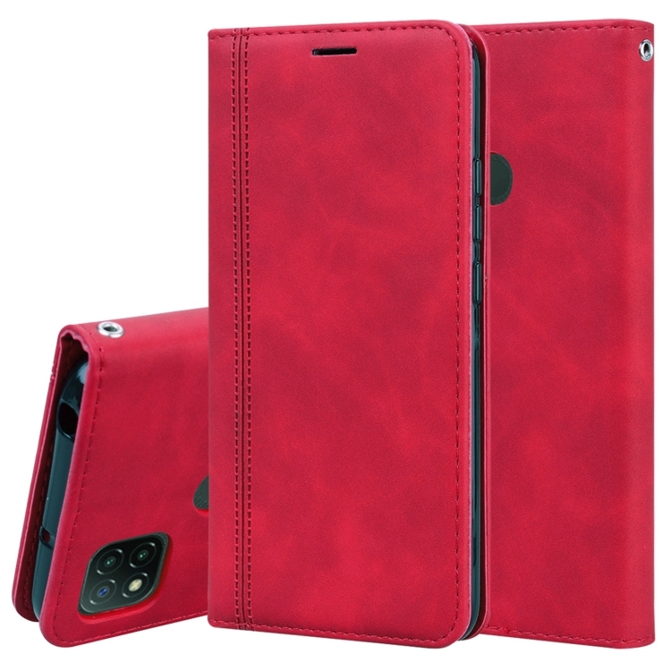 Xiaomi Redmi 9C/10A Frosted Business Magnetic Horizontal Carte PU Piele (Red)