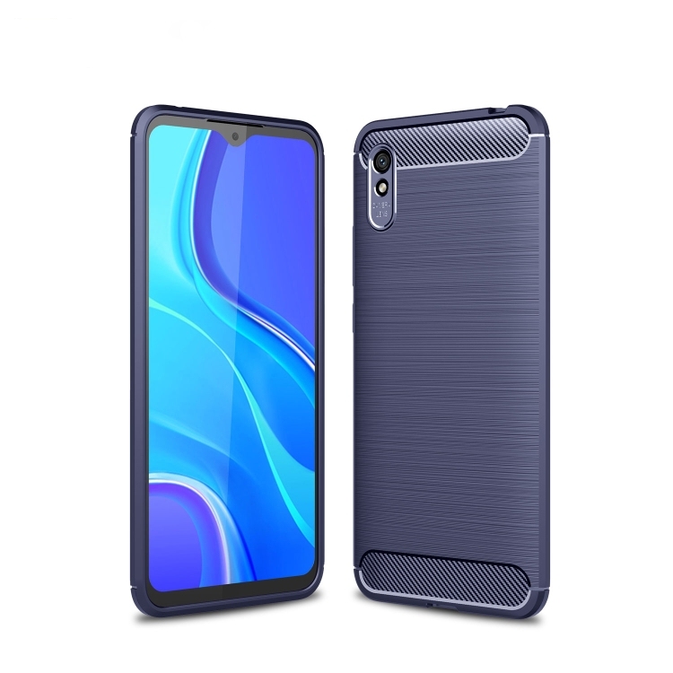 Husa p/u Xiaomi Redmi 9A Brushed Texture Carbon Fiber (Navy Blue)