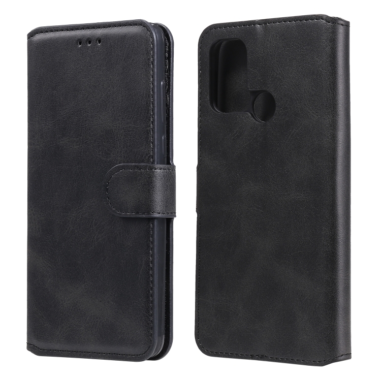 Husa p/u OPPO A53 / A53S / A32 Classic Calf PU + Carte Piele , (Black)