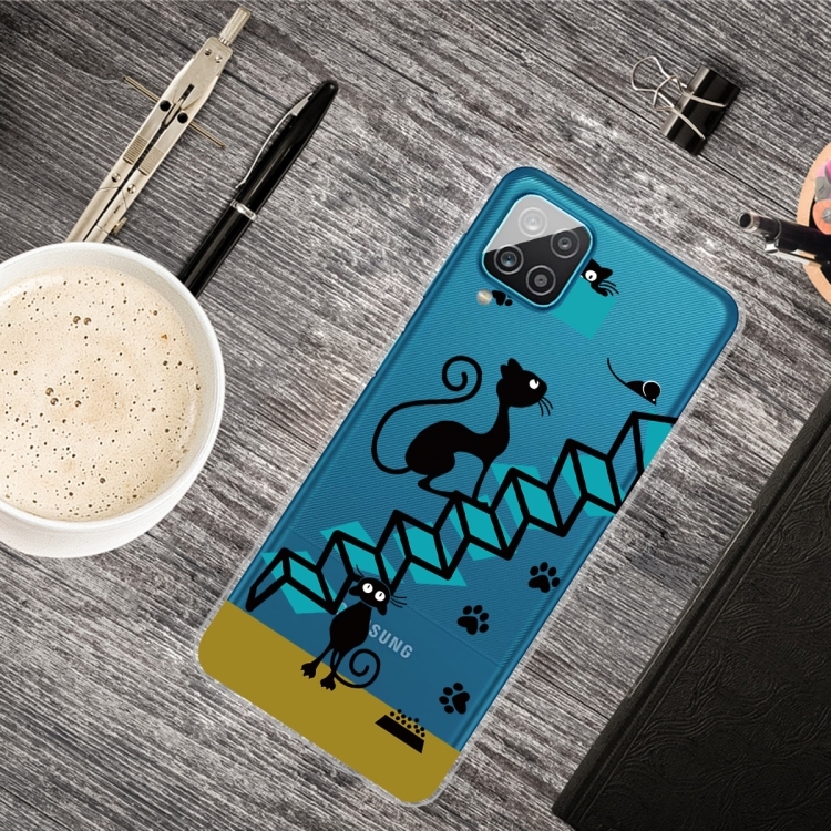Husa p/u Samsung Galaxy A12 Shockproof Painted (Stair Cat)