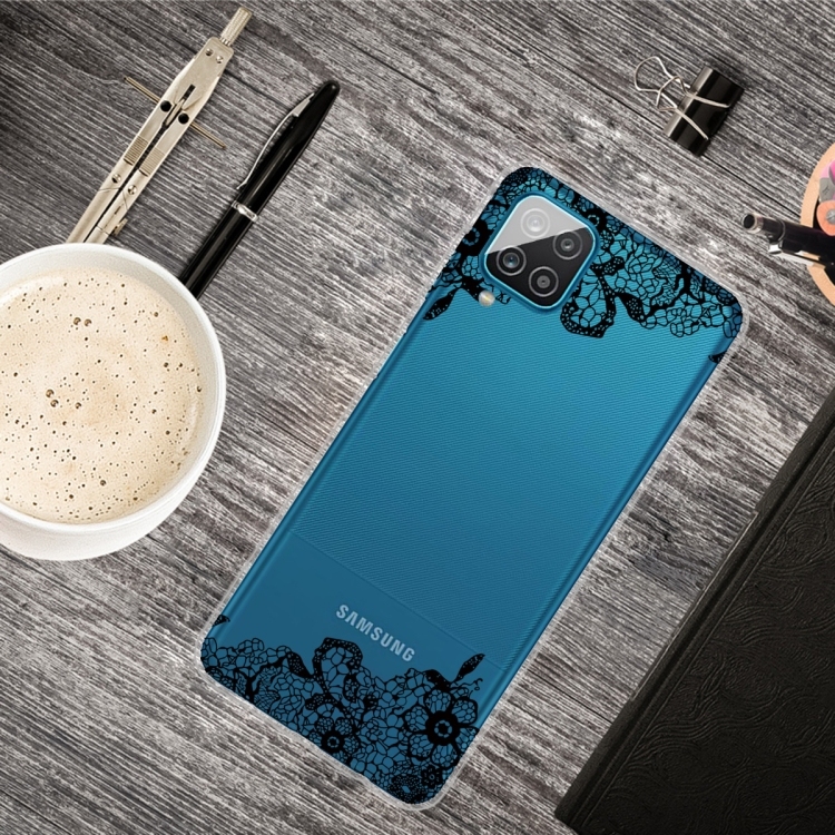 Husa p/u Samsung Galaxy A12 Shockproof Painted (Lace Flower)