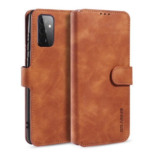 Husa Extra Samsung A72 5G DG.MING Retro Oil Side Horizontal Carte Piele (Brown)