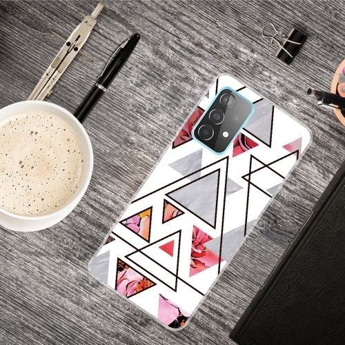 For Samsung Galaxy A32 4G Triangular Marble Pattern TPU Protective Case(SJ-2)