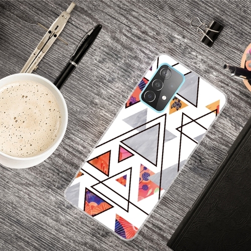 For Samsung Galaxy A32 4G Triangular Marble Pattern TPU Protective Case(SJ-5)