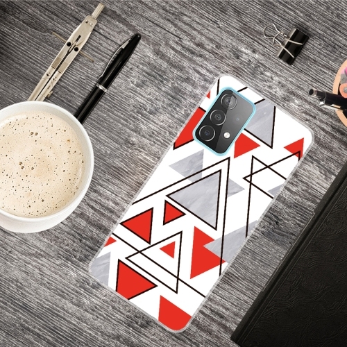For Samsung Galaxy A32 4G Triangular Marble Pattern TPU Protective Case(SJ-8)