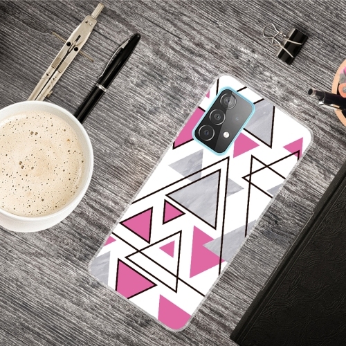 For Samsung Galaxy A32 4G Triangular Marble Pattern TPU Protective Case(SJ-9)