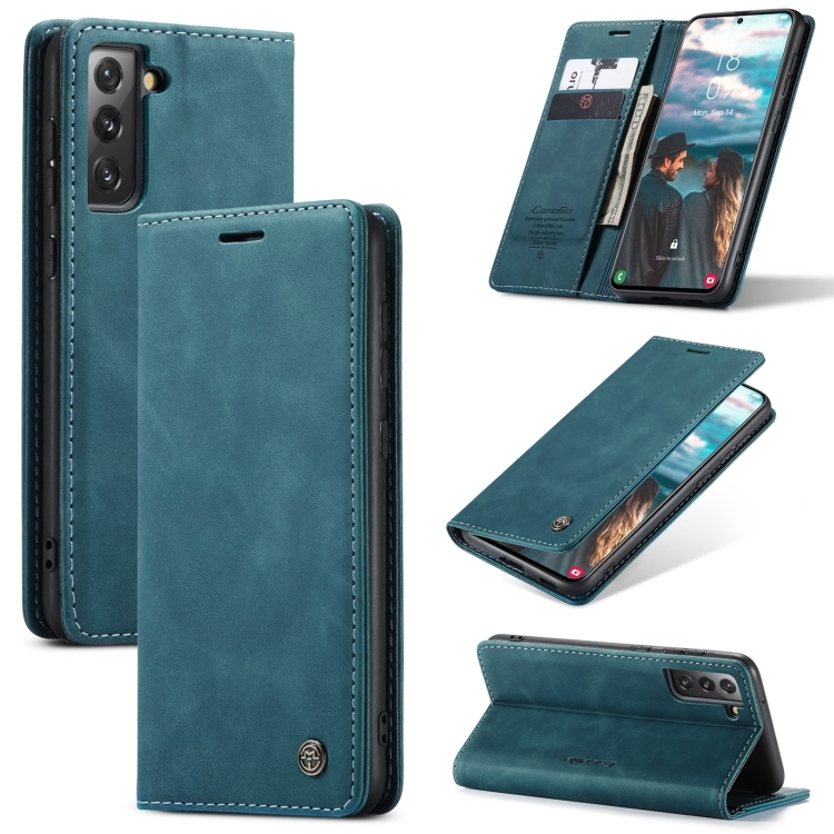 Husa p/u Samsung S21 FE CaseMe 013 Multifunctional Horizontal Carte Piele Case ( Blue)