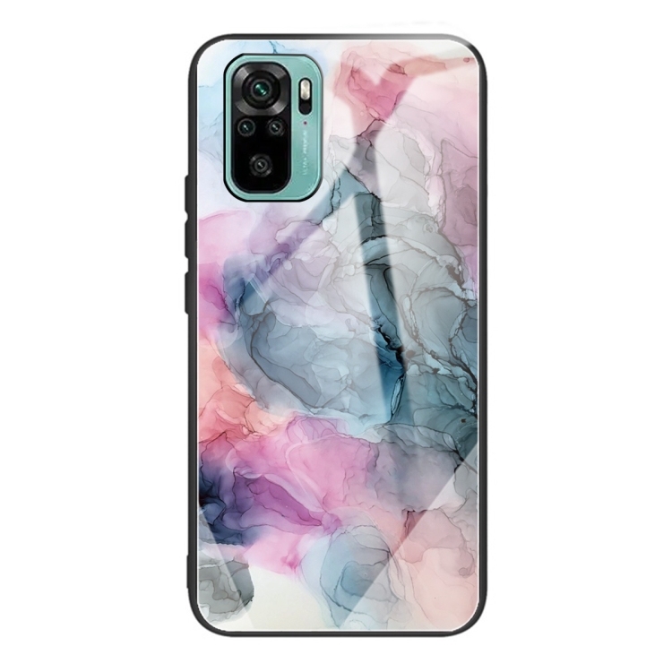 Husa p/u Xiaomi Redmi Note 10 Abstract Marble Pattern Glass Protective (Abstract Multicolor)