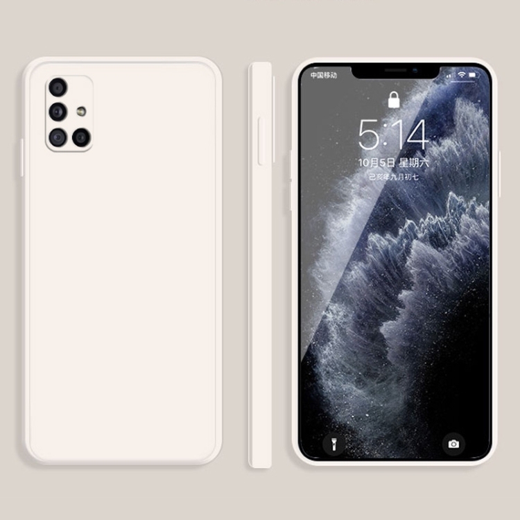 Husa p/u Samsung A71 Solid Color Imitation Liquid Silicone (White)