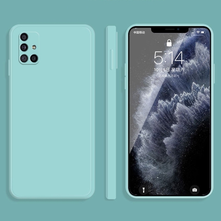 Husa p/u Samsung Galaxy A71 Solid Color Imitation Liquid Silicone  (Sky Blue)