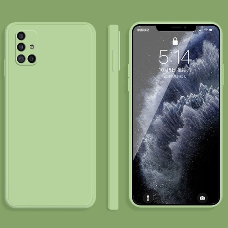Husa p/u Samsung Galaxy A71 Solid Color Imitation Liquid Silicone  (Matcha Green)