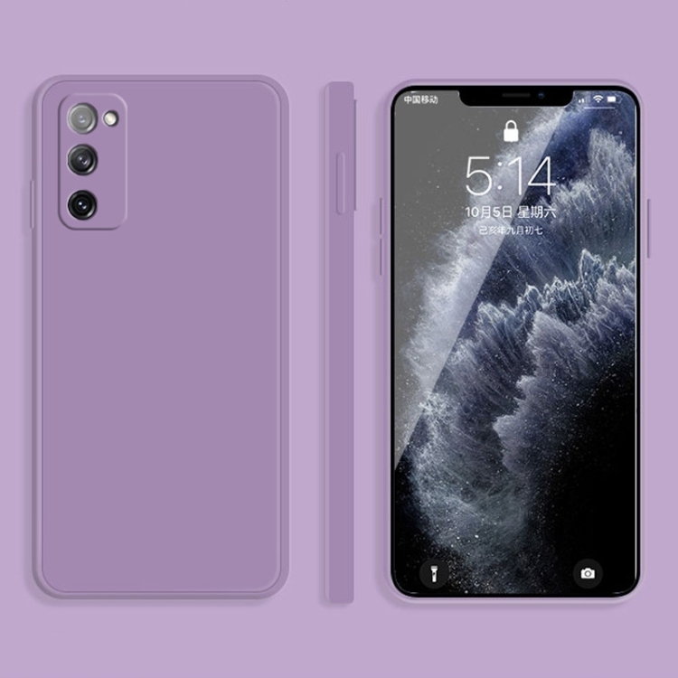 Husa p/u Samsung Galaxy S20 FE Solid Color Imitation Liquid Silicone Straight Edge (Purple)
