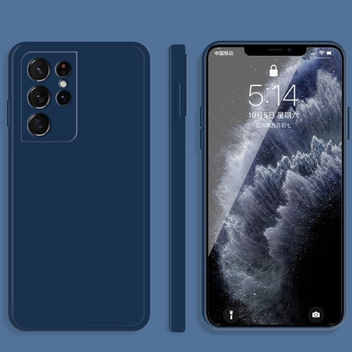 Husa Extra SAMSUNG S21 Ultra 5G Solid Color Imitation Liquid Silicone (Blue)