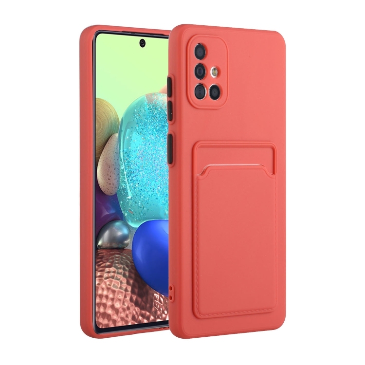 Samsung A71 5G Card Slot Design Shockproof TPU Protective Husa (Plum Red)