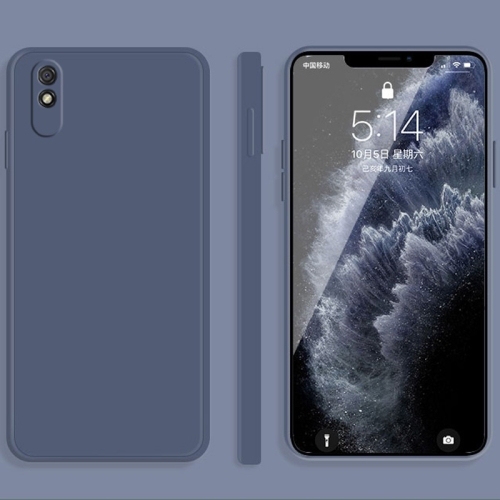 Husa Extra Xiaomi Redmi 9A Solid Color  Silicone Straight Edge Dropproof (Grey)