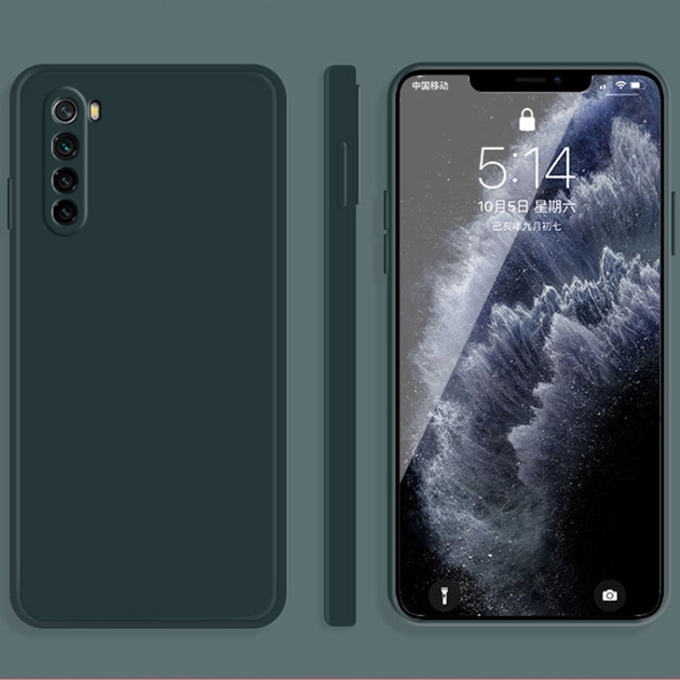 Husa p/u Xiaomi Redmi Note 8 Solid Color Imitation Liquid Silicone (Dark Green)