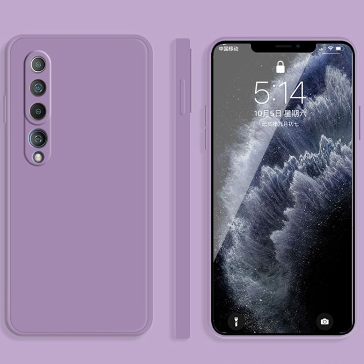 Husa p/u Xiaomi Mi 10 Solid Color Imitation Liquid Silicone (Purple)