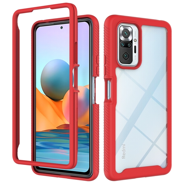 Xiaomi Redmi Note 10 Pro Starry Sky Solid Color Series Shockproof PC + TPU Protective husa(Red)