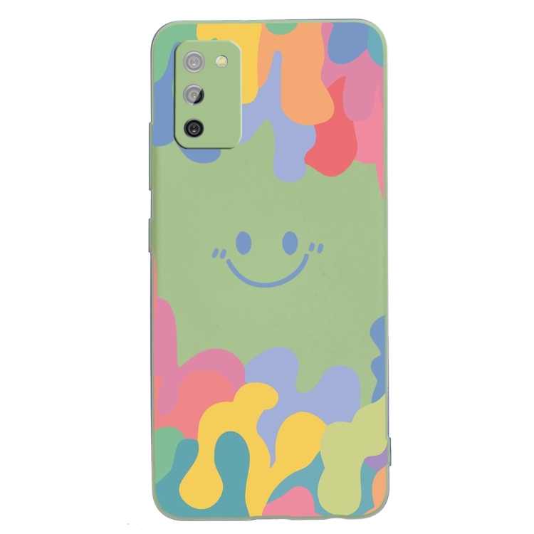 Husa p/u Samsung A02s EU Version Painted Smiley Face Pattern Liquid Silicone Shockproof (Green)