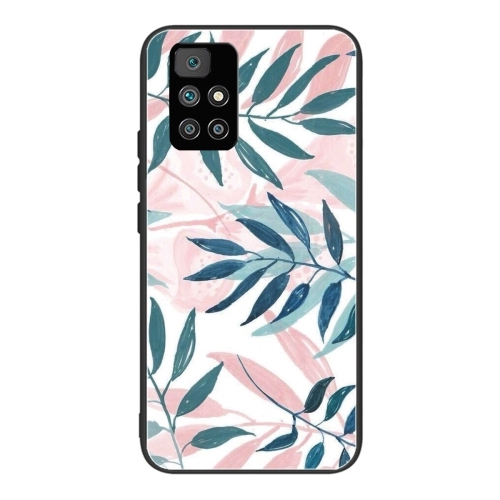 Husa Extra Xiaomi Redmi 10 Colorful Painted Glass Shockproof Protective (Leaves)