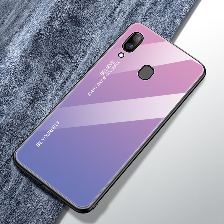 Husa p/u Samsung A30 Gradient Color Glass Case ( Light Purple)