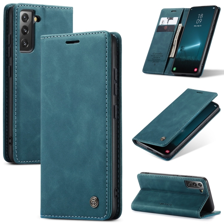 Samsung Galaxy S22 CaseMe 013 Multifunctional Carte Piele Phone Husa (Blue)
