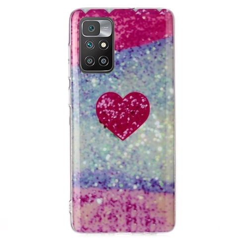 Husa Extra Xiaomi Redmi 10 Marble Pattern Soft Phone (Red Love)