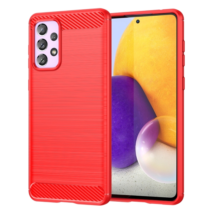 Husa p/u Samsung A73 5G Brushed Texture Carbon Fiber (Red)