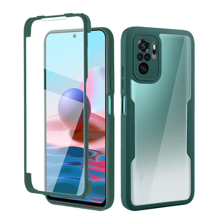 Husa Xiaomi Redmi Note 10 / 10s Acrylic + TPU 360 Degrees Full Coverage Shockproof Phone (Green)