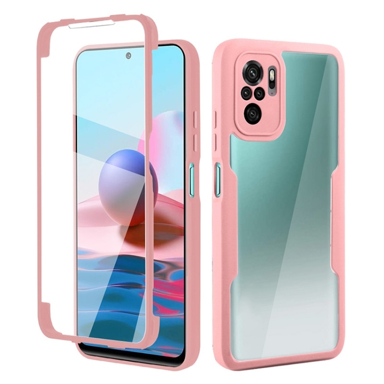 Xiaomi Redmi Note 10 / Note 10s Acrylic + TPU 360 Degrees Full Coverage Shockproof Phone Husa(Pink)
