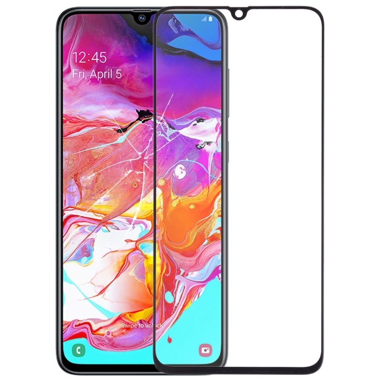 OUTER GLASS LCD SAMSUNG A70 / A705 BLACK WITH OCA